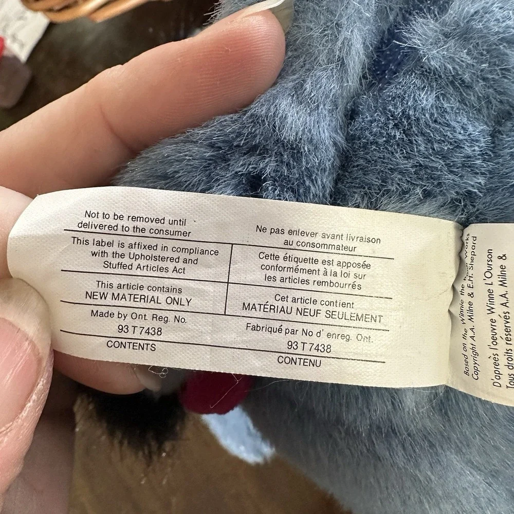 Disney Eeyore Plush Removable Tail‎